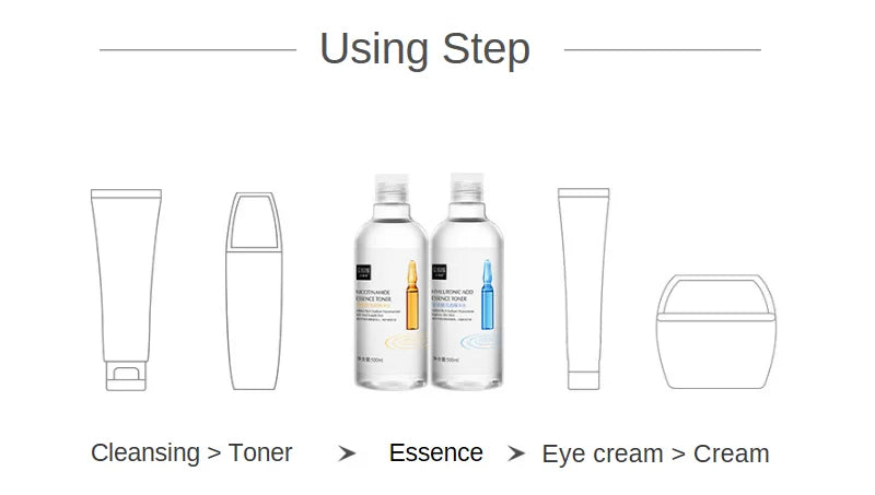 Essência Facial 500ml Ácido Hialurônico e Niacinamida | Hidratação Máxima, Clareamento e Anti-idade. - Zincare