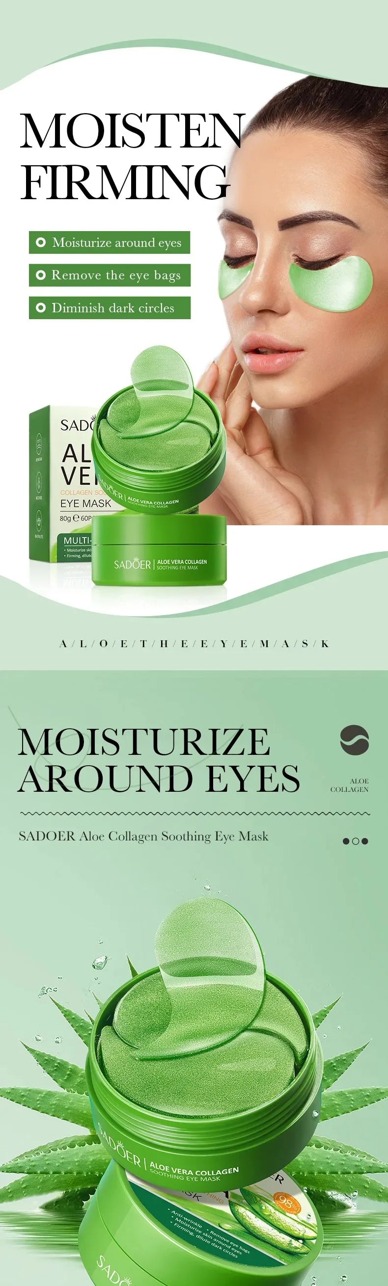 Máscara de Olhos Zincare 60pcs – Hidratação Intensa e Redução de Linhas Finas - Zincare